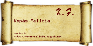 Kapás Felícia névjegykártya